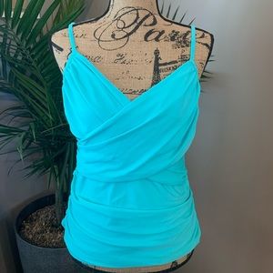 Flattering Teal Tankini Top